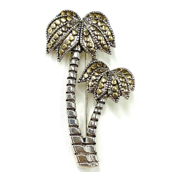 Vintage Palm Tree Brooch Costume Jewelry Fashion Pin m13 - Picture 1 of 2